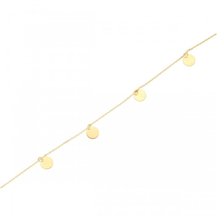 INDIGO - Bracelet pampille en or jaune 375/1000 : bracelet fin